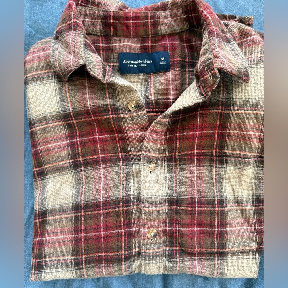 Abercrombie & Fitch Plaid Flannel 100% Cotton Size Medium